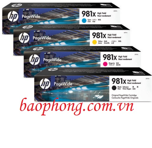 Hộp mực laser màu HP-981X Cyan (L0R09A) dùng cho máy in HP 586DN/586F/556XH/556DN/586Z